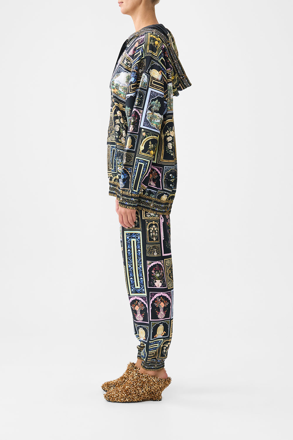 SILK HEM BAND BOYFRIEND HOODIE OTTOMAN ELEGANCE