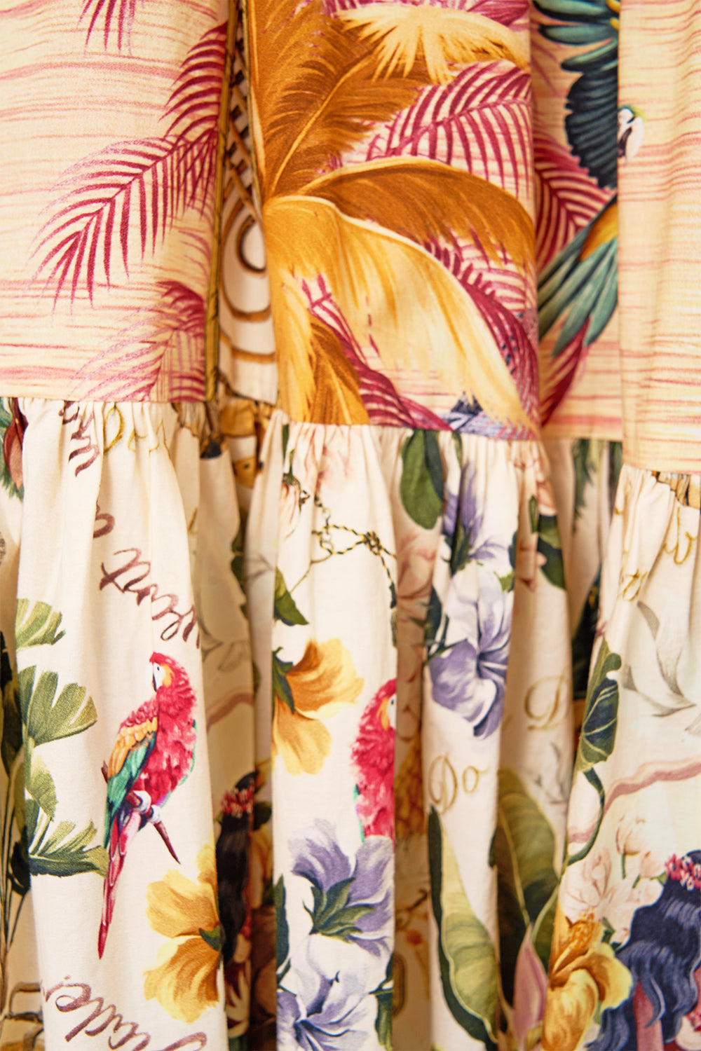 LONG DRESS WITH JERSEY BODICE WELCOME TO THE WHITE LOTUS