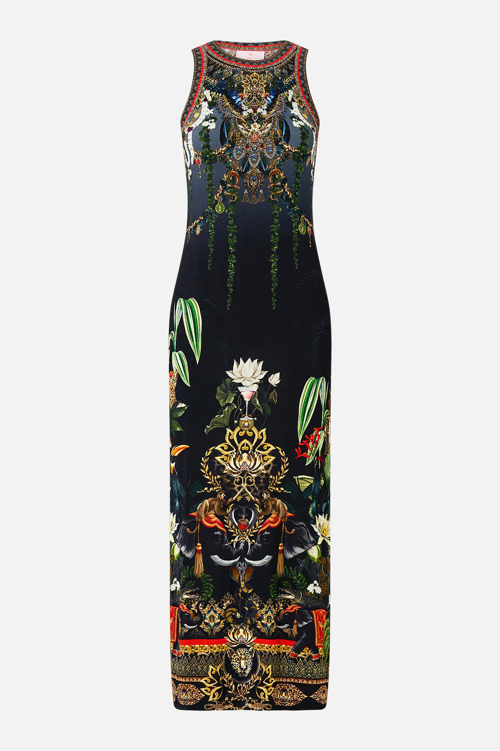 CAMILLA Jersey Tank Dress in Ready For My Welcome Drink print