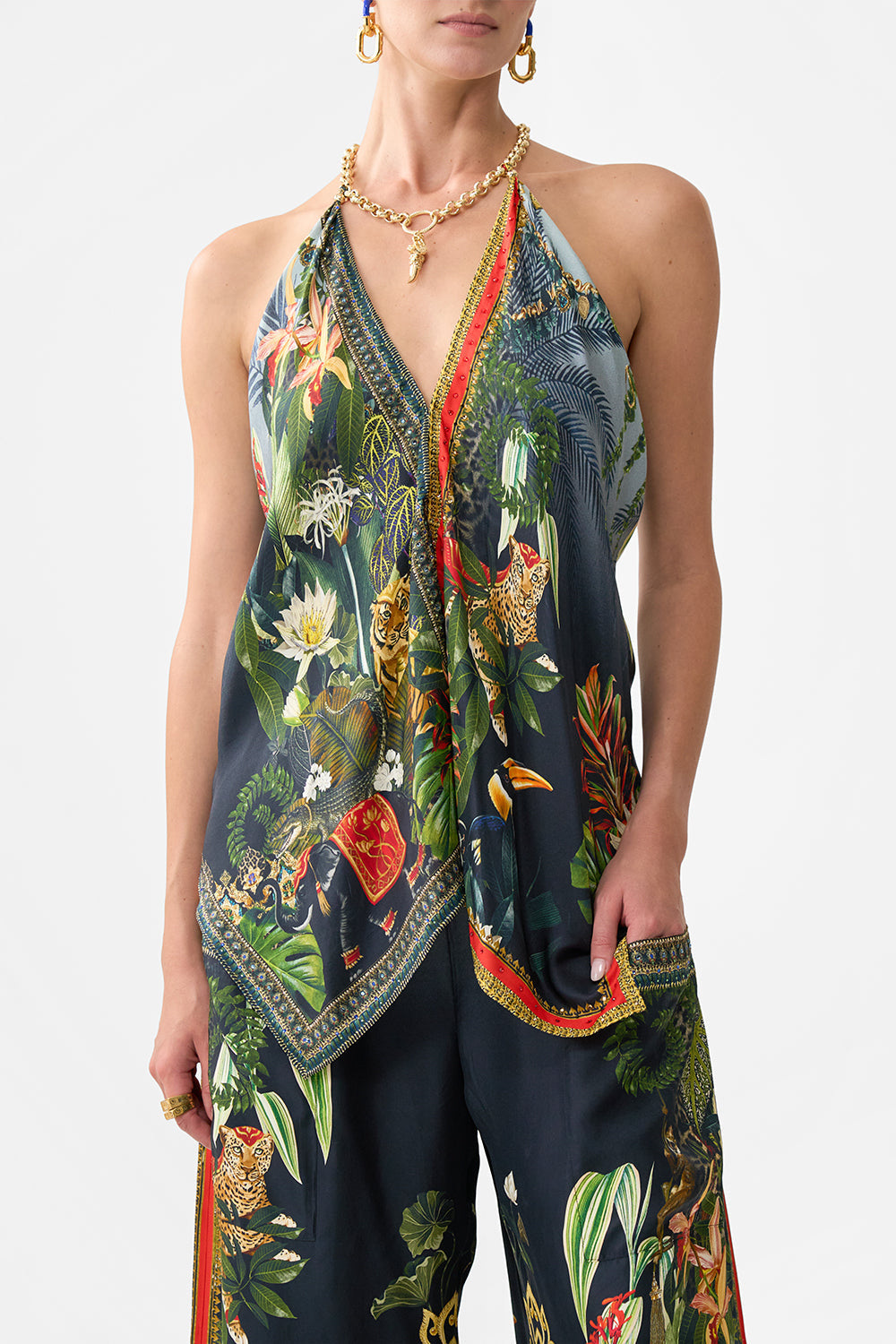 KNOTTED SCARF TOP READY FOR MY WELCOME DRINK