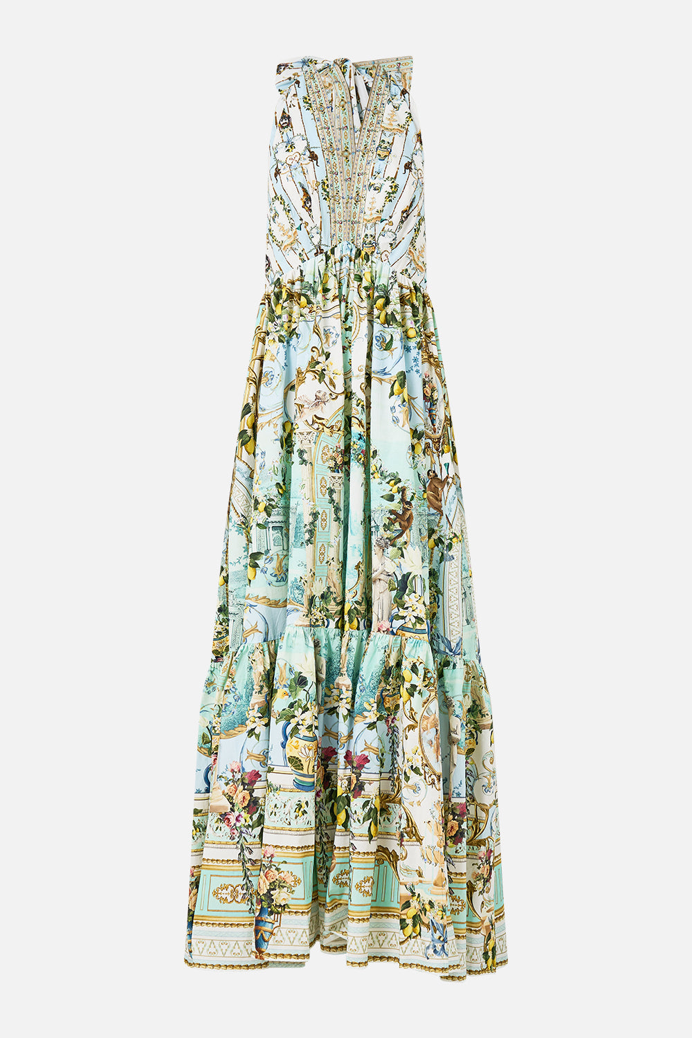 RUFFLE HEM HALTER DRESS VENUS ON A VESPA