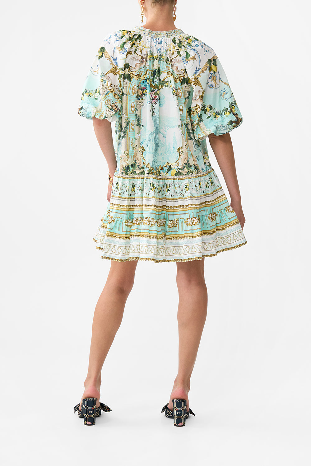 PUFF SLEEVE SHIRT DRESS VENUS ON A VESPA