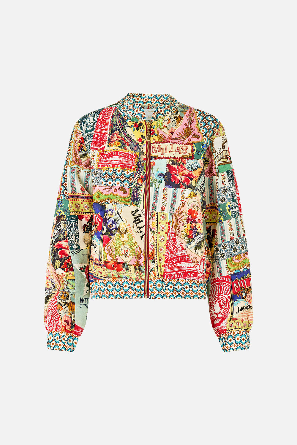 The CAMILLA Bomber Jacket in our Soap Opera print.