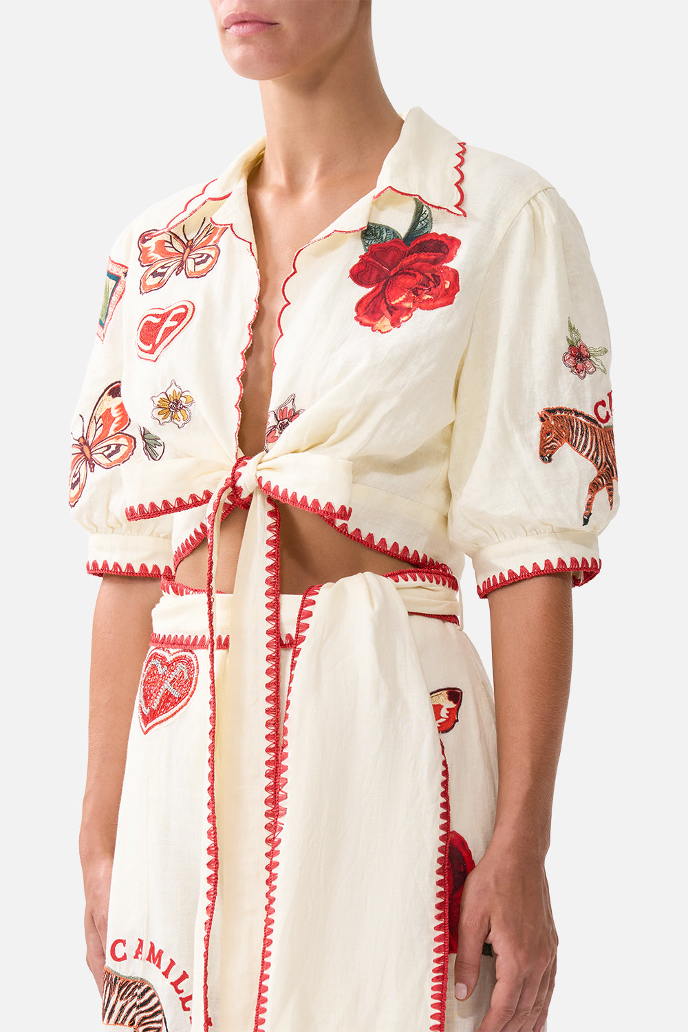 CROPPED TOP WITH TIE FRONT HIGH CLASS HOOKAH