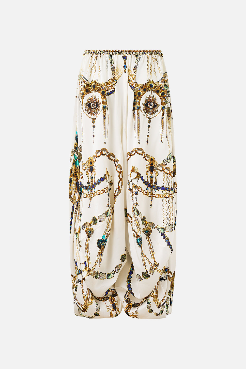 PANELLED HAREM PANT WITH TIE WAIST CHAIN GANG