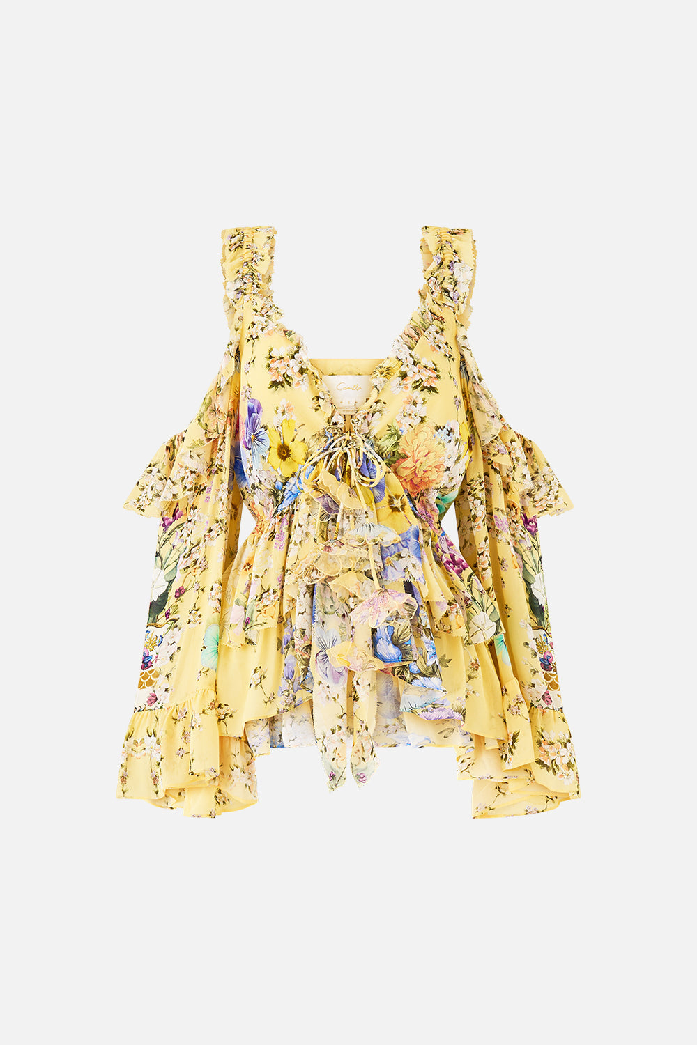 COLD SHOULDER RUFFLE TOP DARLING BUDS