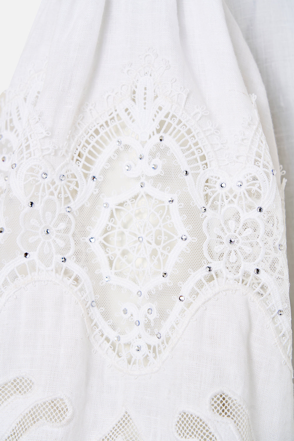 SHIRRED WAISTBAND LONG DRESS ALL ABOUT THAT LACE