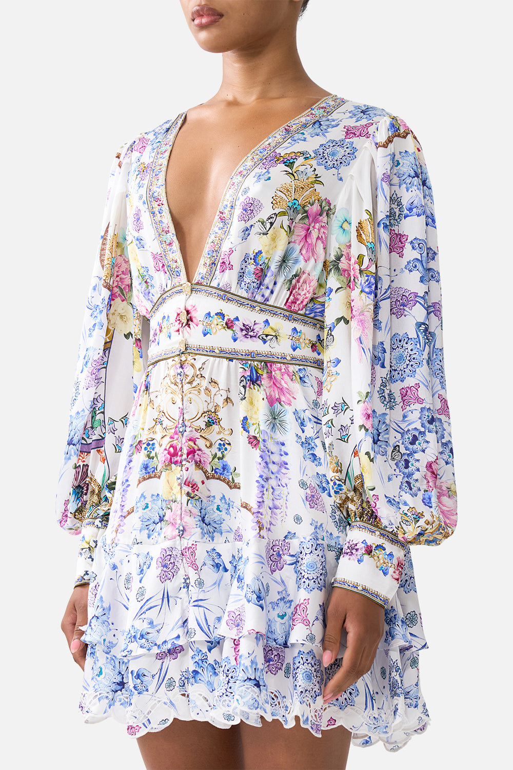 BUTTON FRONT FRILL DRESS ALL ABOUT THAT LACE