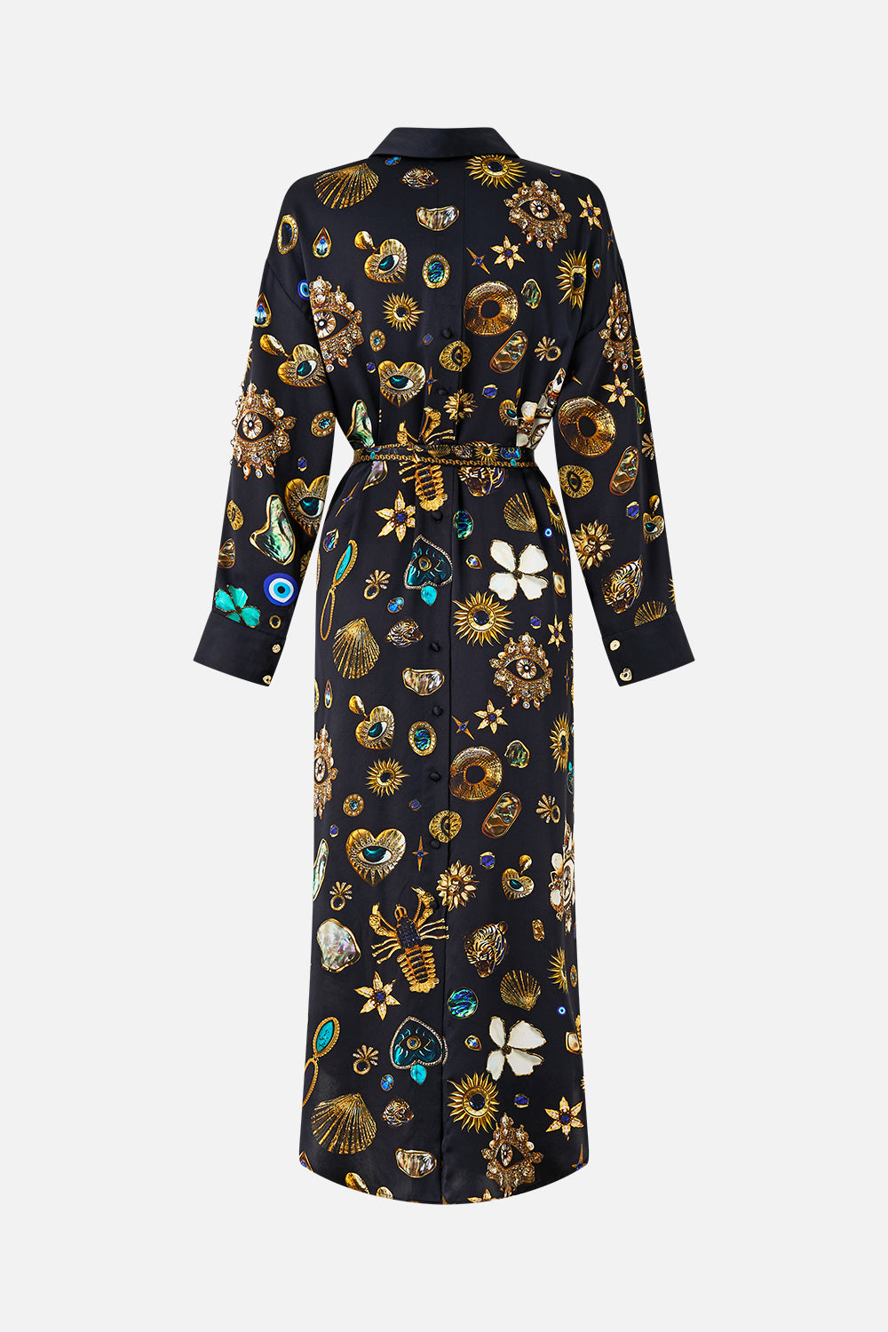 SHIRT DRESS WITH BACK BUTTON DETAIL AMULETS AND ALCHEMY