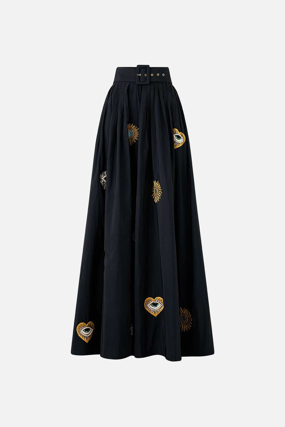 BELTED TAFFETA MAXI SKIRT AMULETS AND ALCHEMY