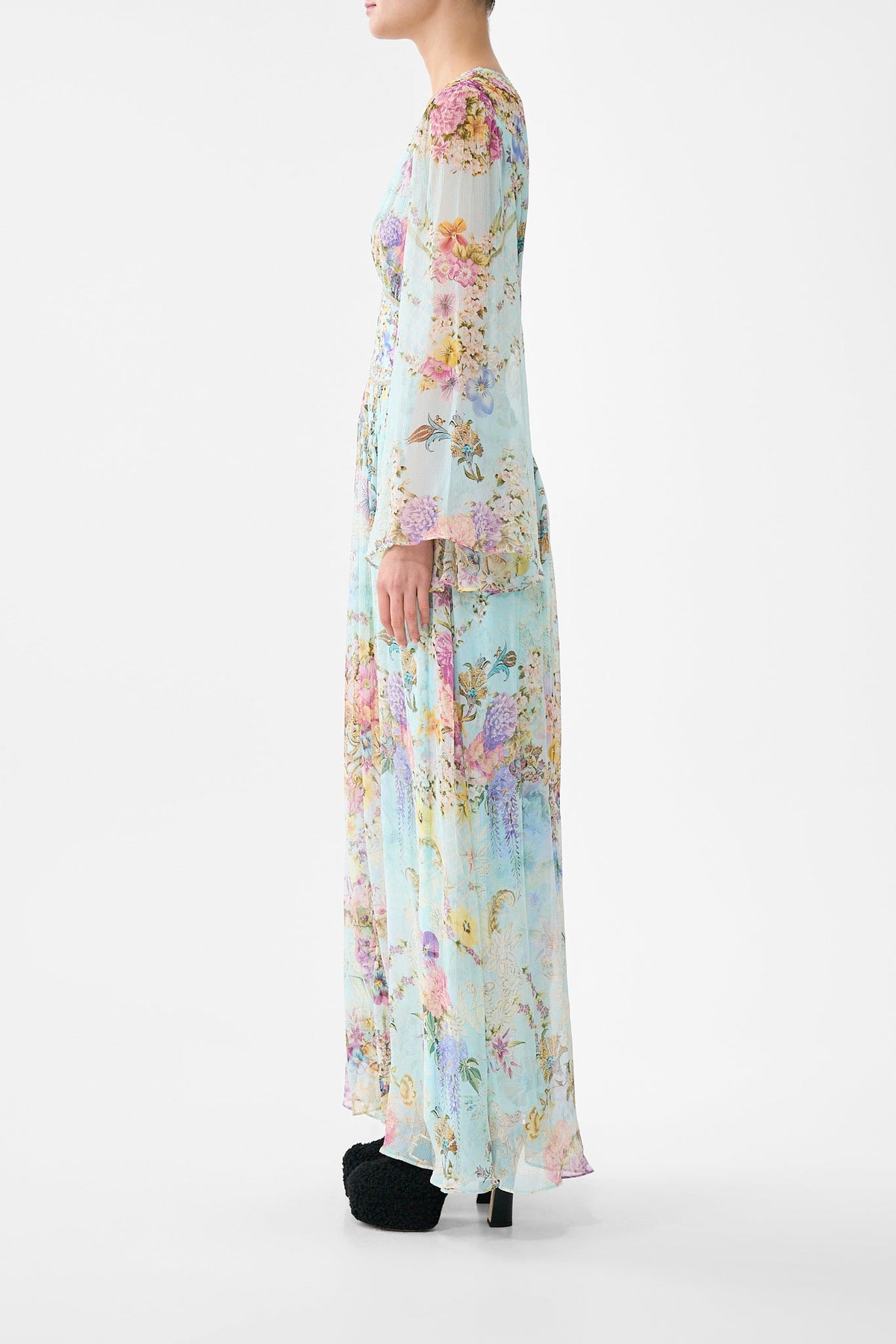 FLARED SLEEVE DRESS BAZAAR BLOOMS