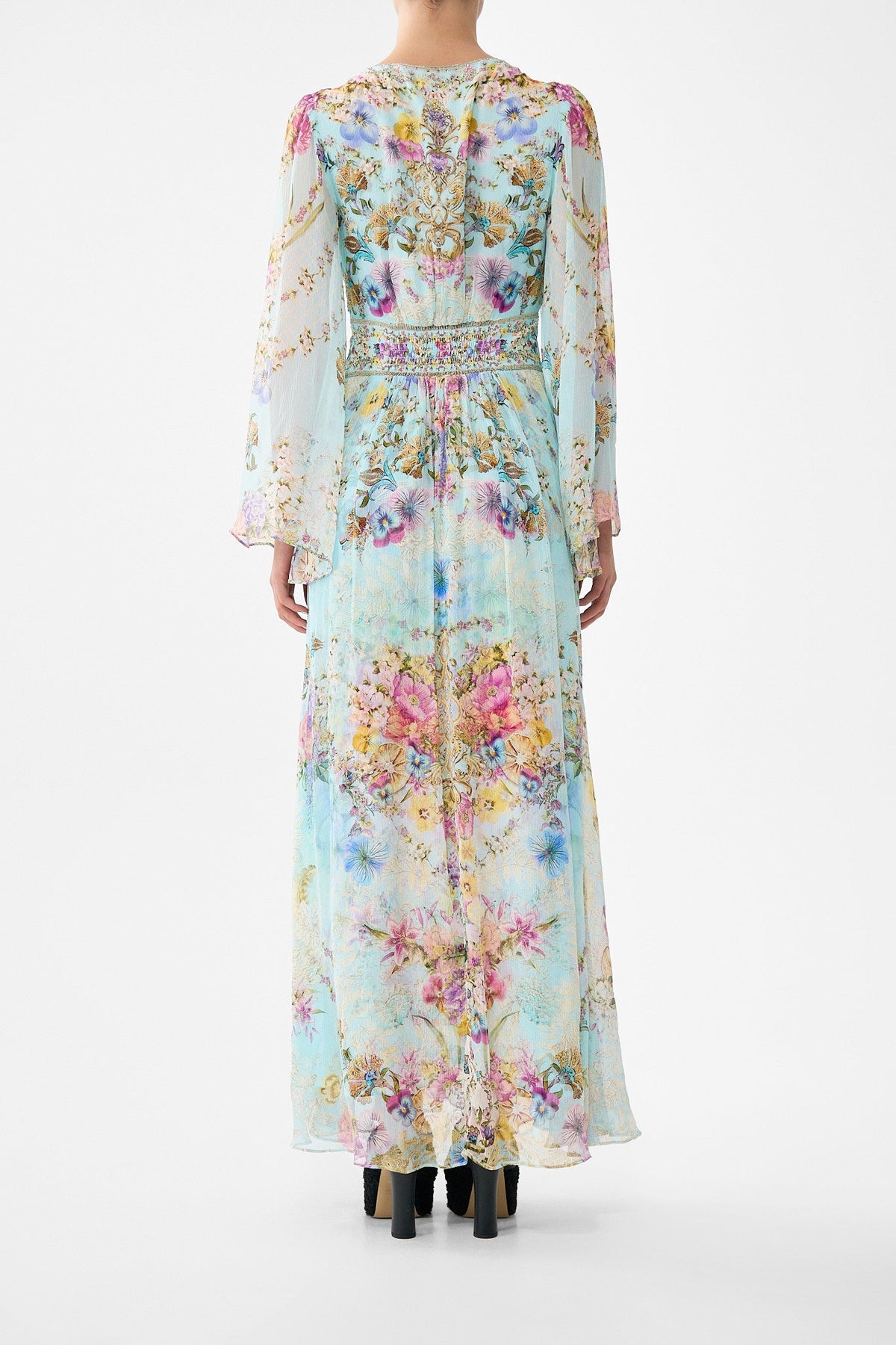 FLARED SLEEVE DRESS BAZAAR BLOOMS