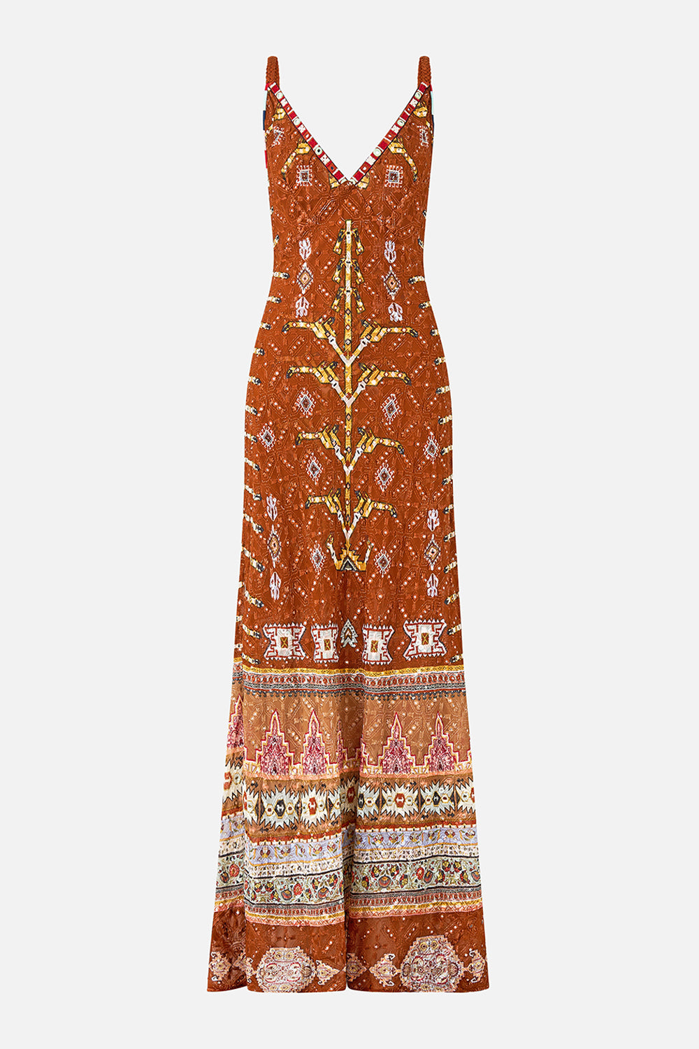 V-NECK FULL LENGTH BIAS SLIP DRESS FABRIC OF TIME