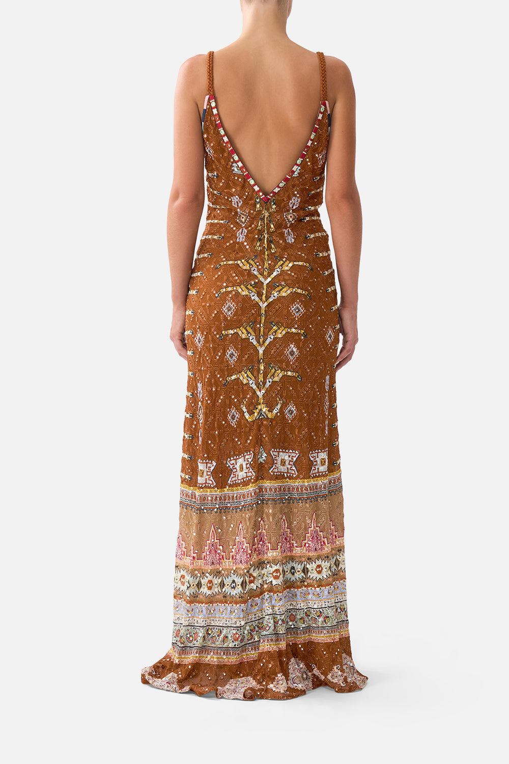 V-NECK FULL LENGTH BIAS SLIP DRESS FABRIC OF TIME