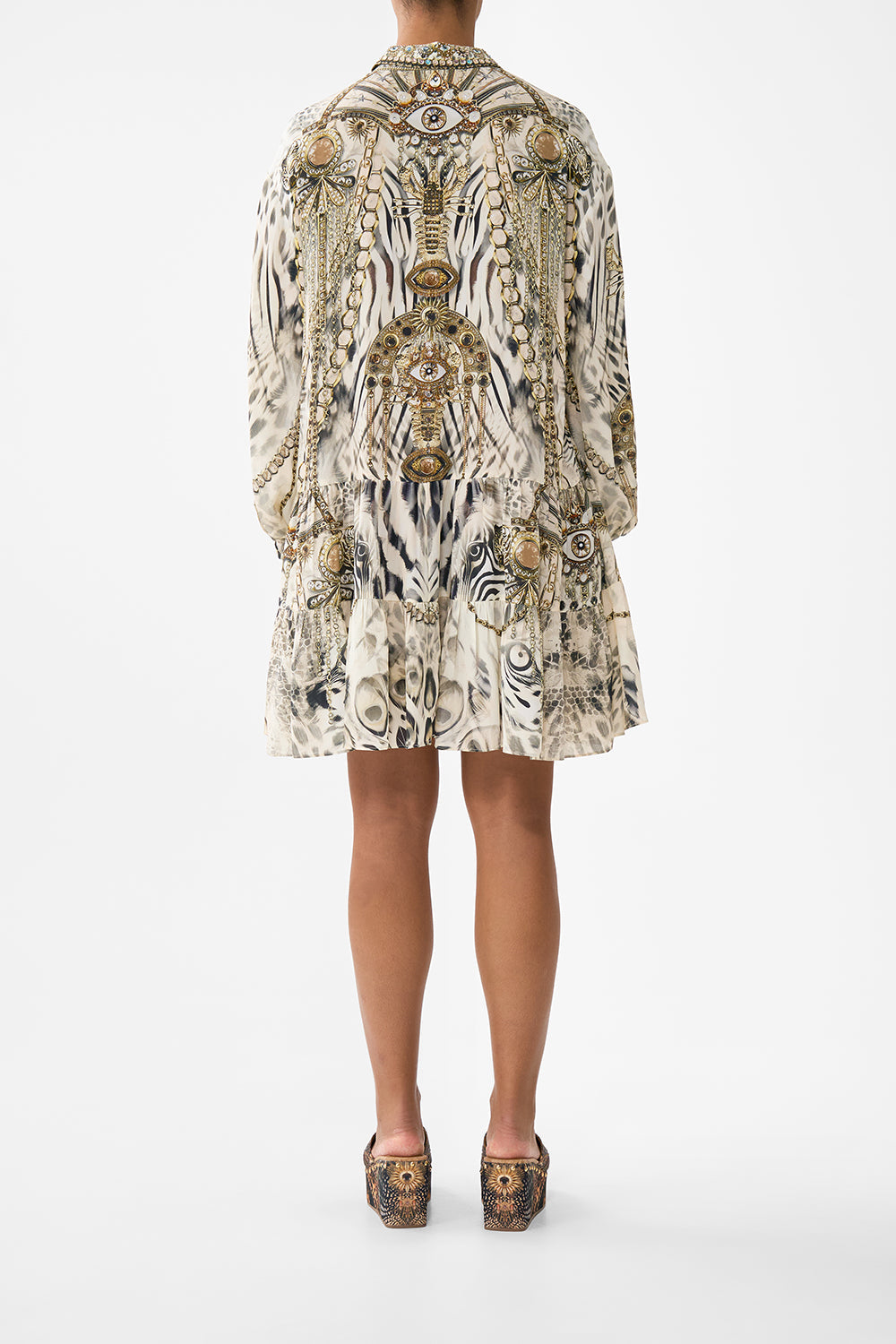 LONG SLEEVE TIERED SHORT DRESS LADY LIONHEART