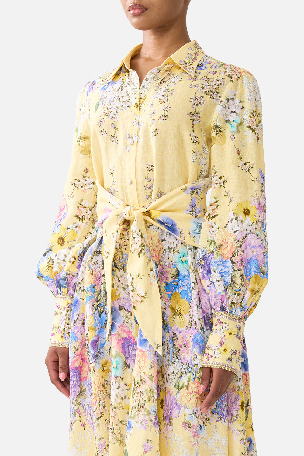 WAIST TIE SHIRT DRESS DARLING BUDS