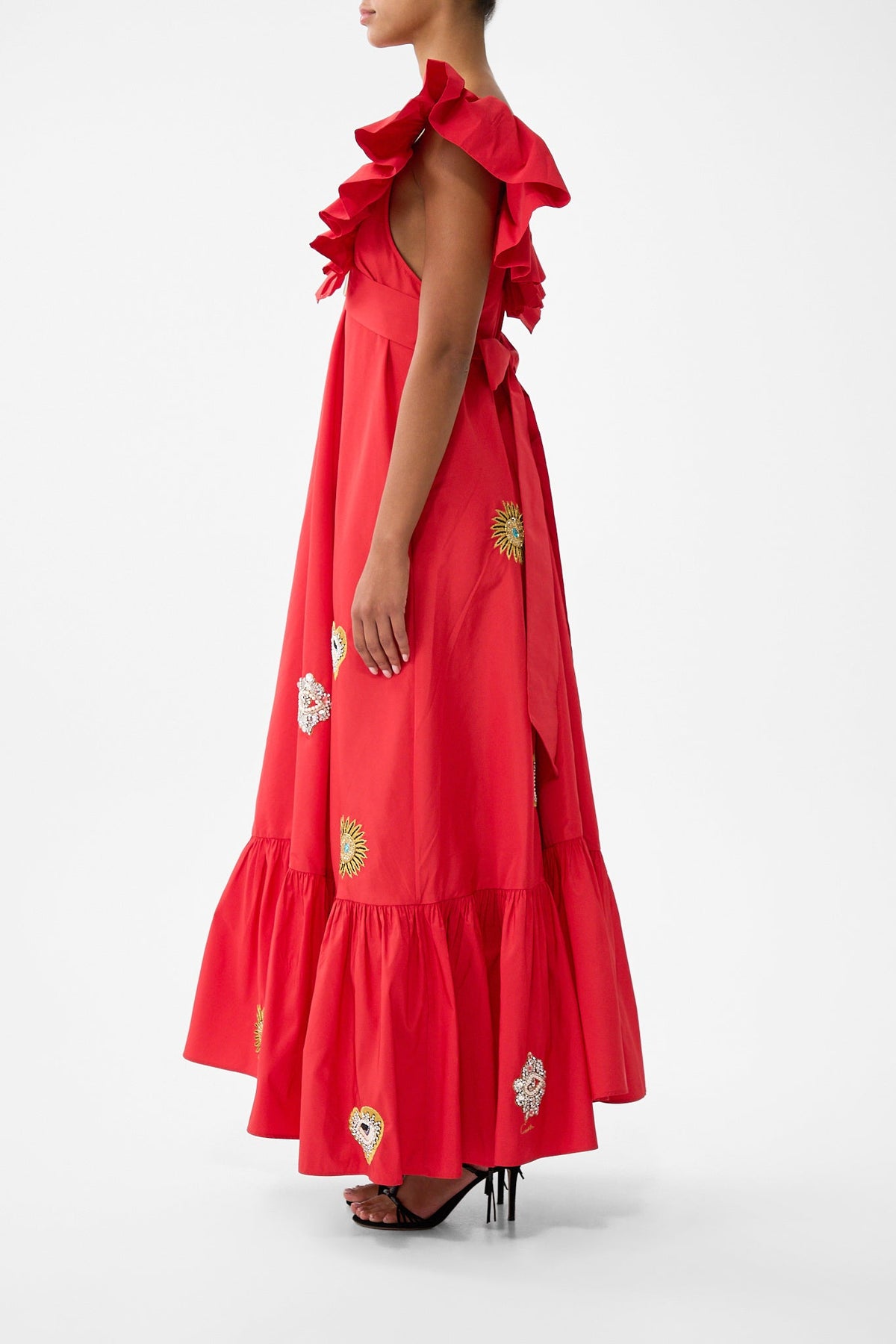 FRILL NECK DRESS WITH HARDWARE NAZAR NIRVANA