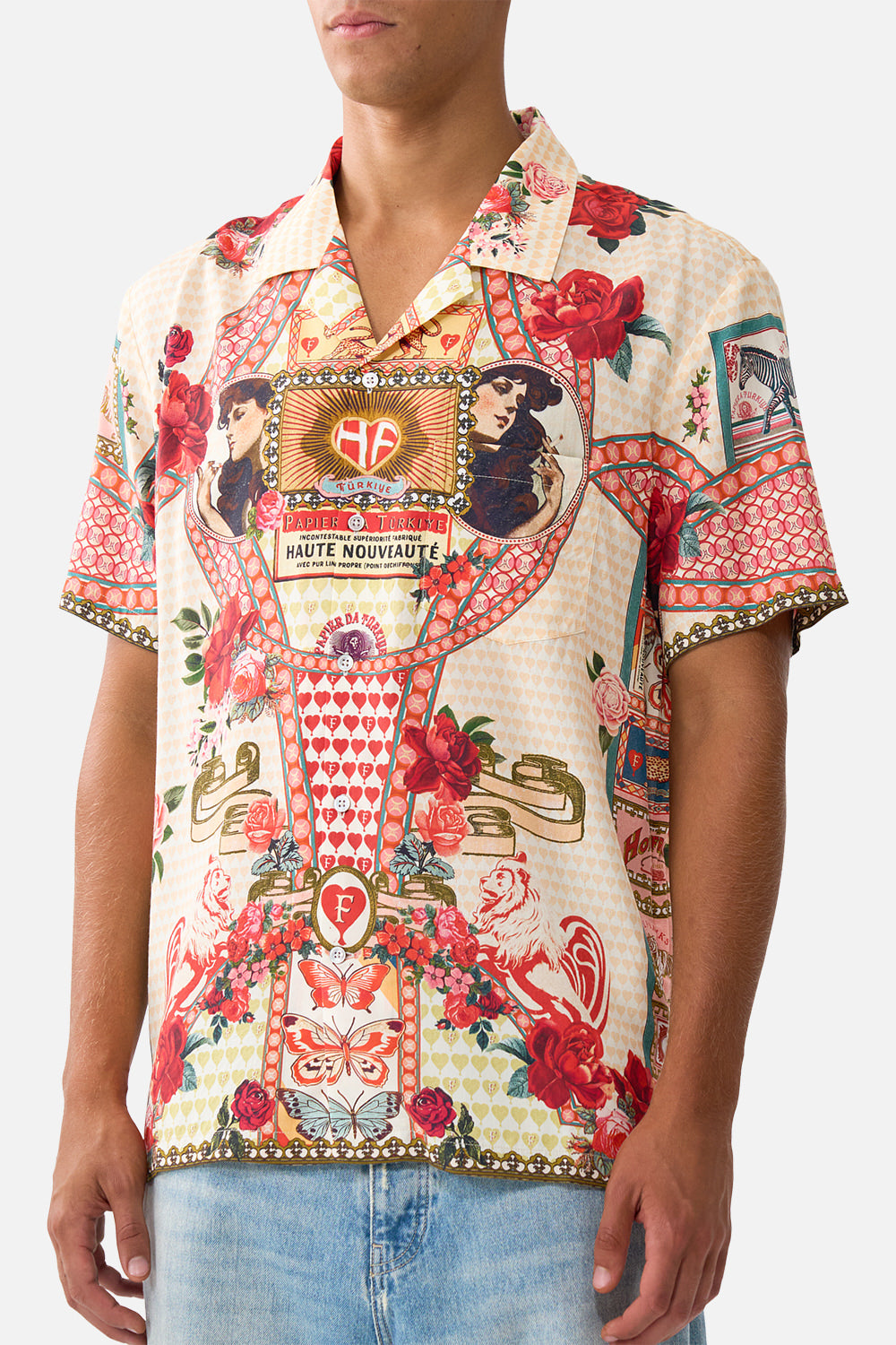 SHORT SLEEVE CAMP COLLARED SHIRT HIGH CLASS HOOKAH