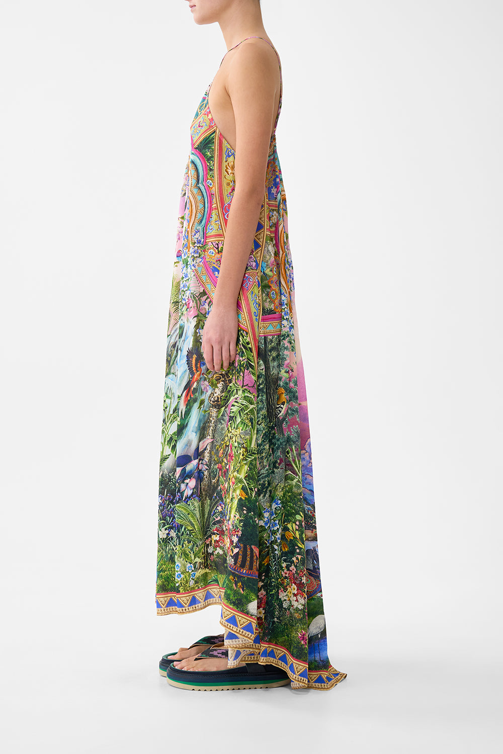 GATHER NECK HARDWARE MAXI DRESS TURKISH DELIGHT