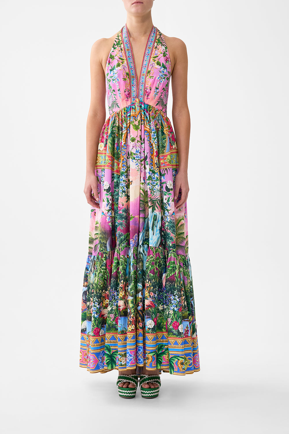 RUFFLE HEM HALTER DRESS TURKISH DELIGHT