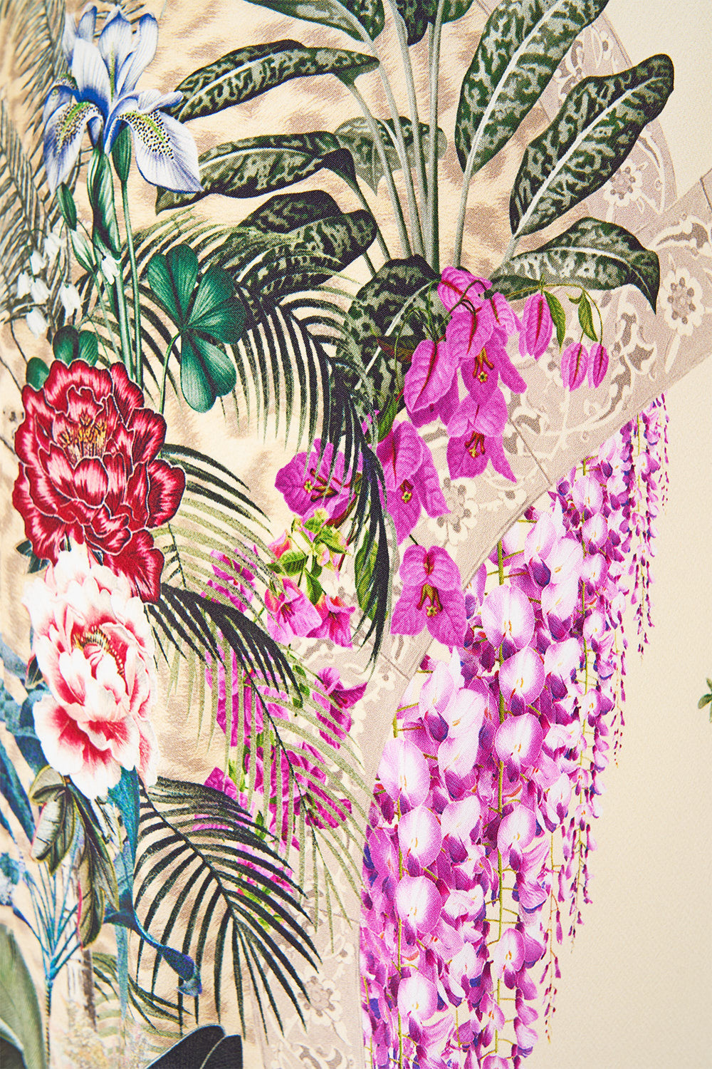 V-NECK FULL LENGTH BIAS SLIP DRESS BODRUM BOTANICALS