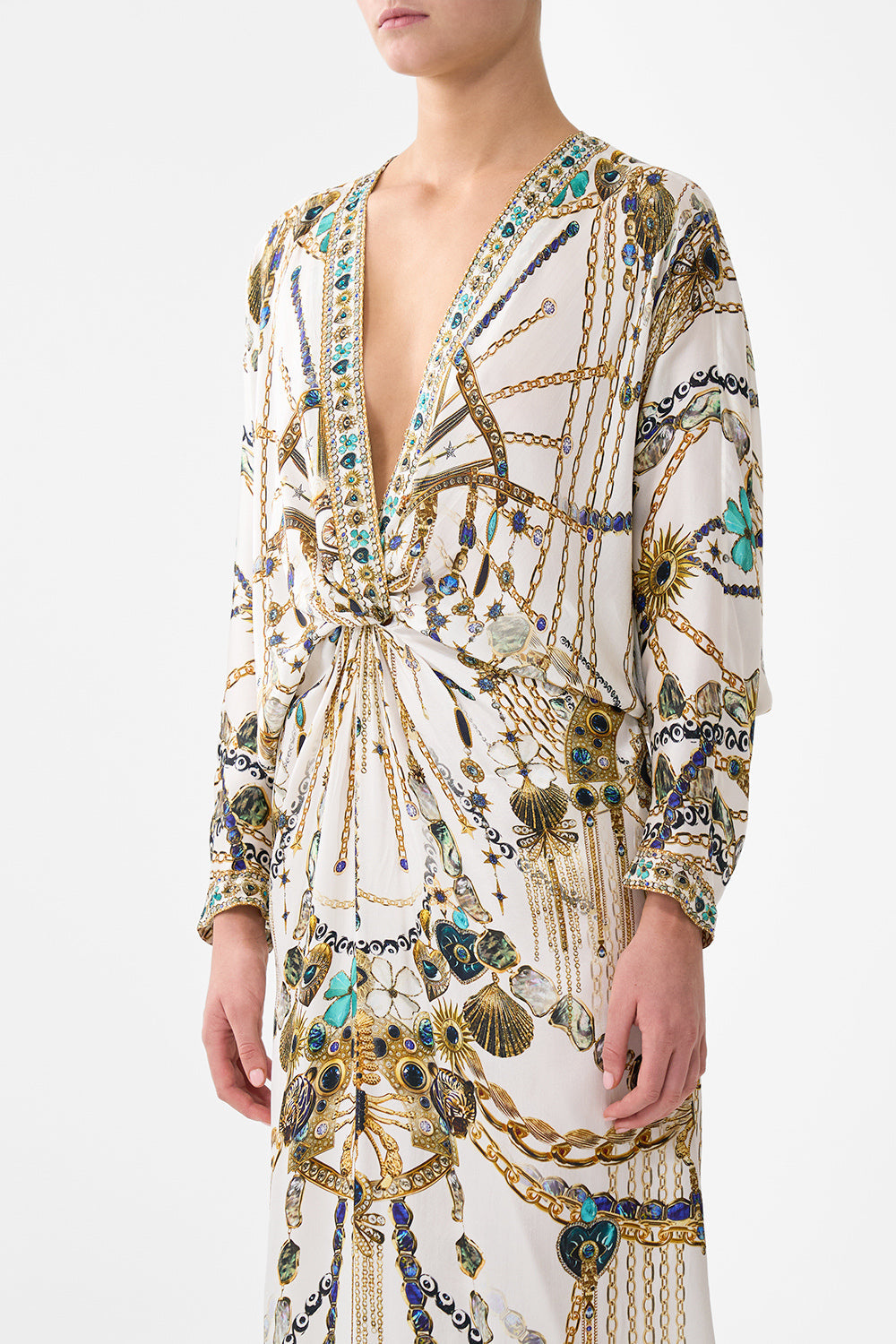 TWIST FRONT BATWING DRESS CHAIN GANG