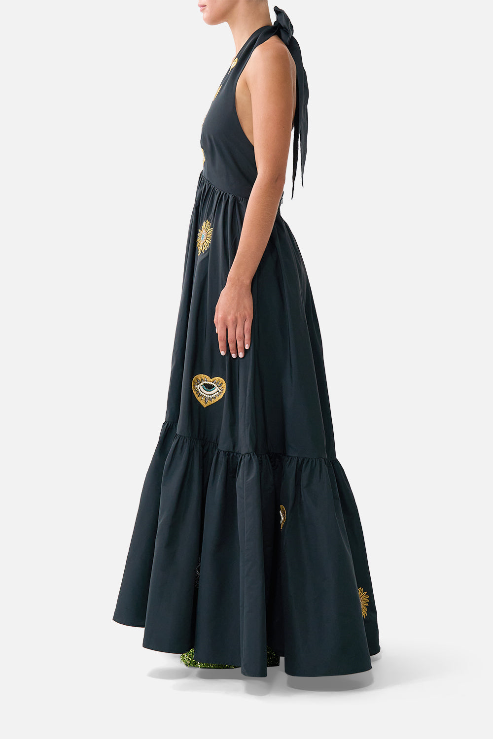 RUFFLE HEM HALTER DRESS AMULETS AND ALCHEMY