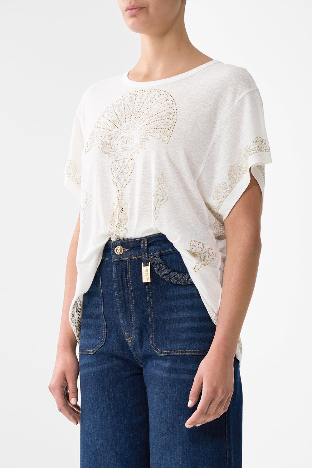 T-SHIRT WITH DROPPED ARMHOLE - WHITE EAST OF ISTANBUL