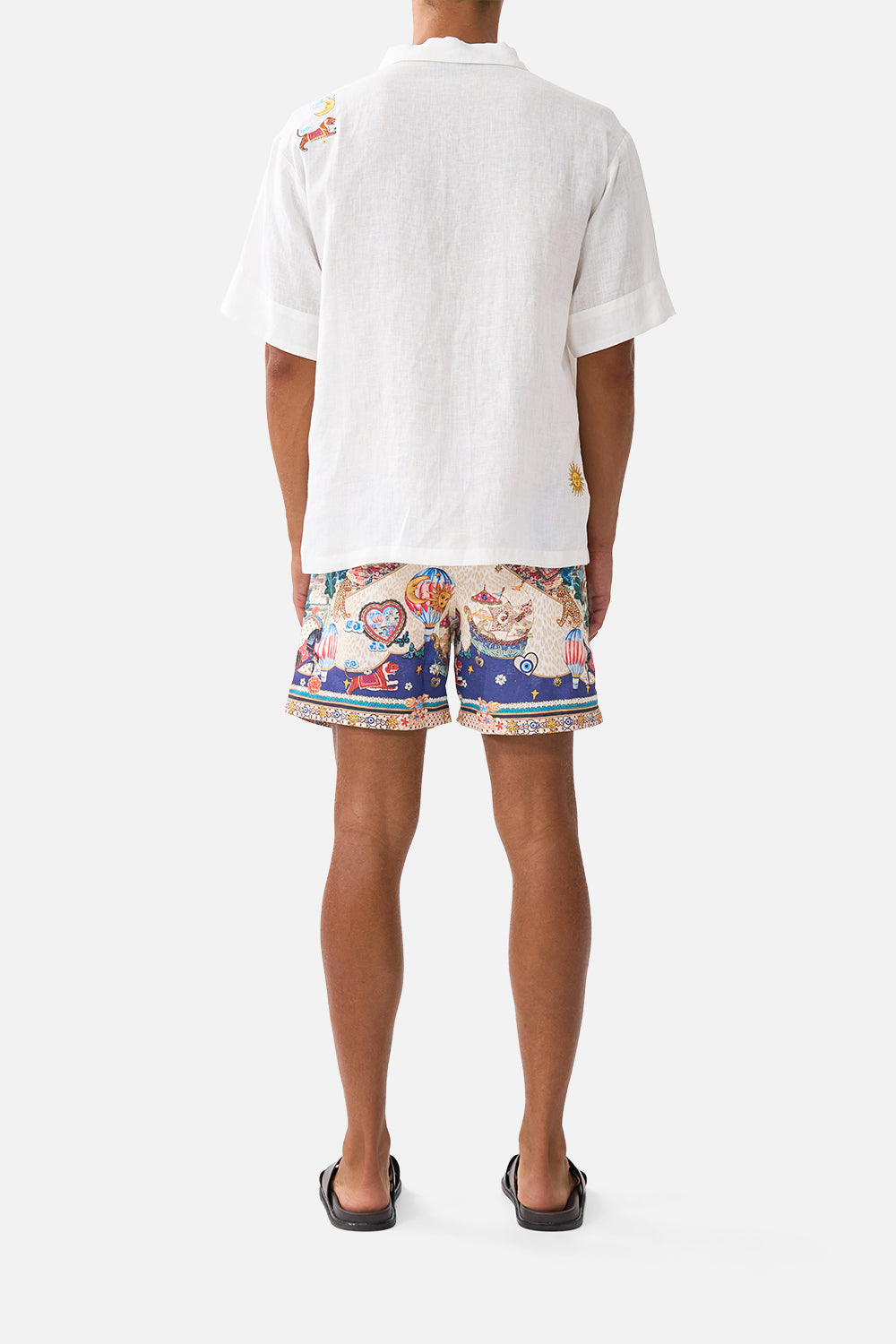 EMBROIDERED SHORT SLEEVE PLEATED CUBAN SHIRT KAPADOKYA KITSCH