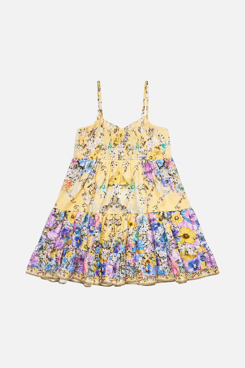 KIDS GATHERED BODICE TIERED MINI DRESS DARLING BUDS