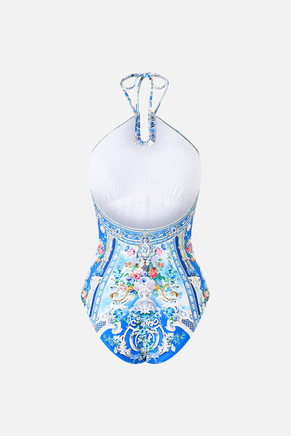 DIAMOND NECK HALTER ONE PIECE WITH U RING FRONT OTTOMAN OPULENCE