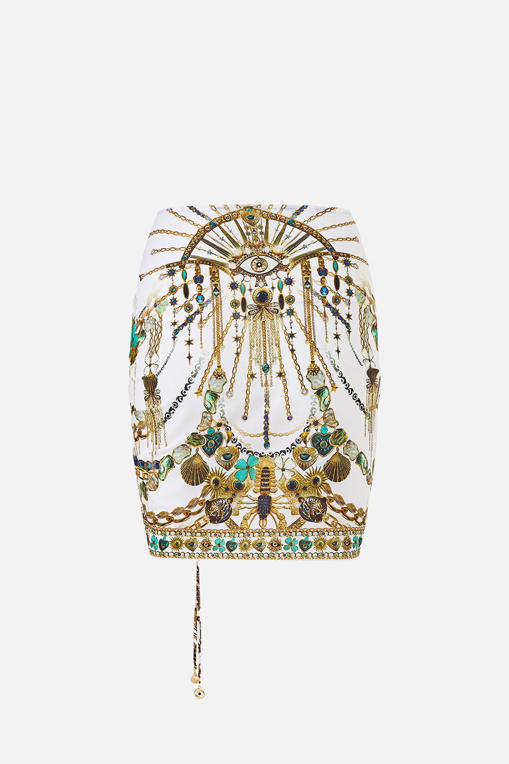 RUCHED SHORT SARONG WITH RING FRONT TRIM CHAIN GANG