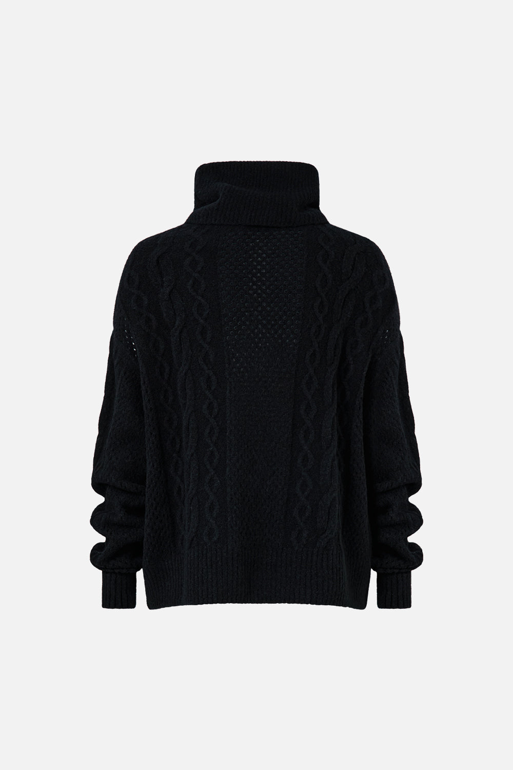 ROLL NECK JUMPER- BLACK OTTOMAN ELEGANCE