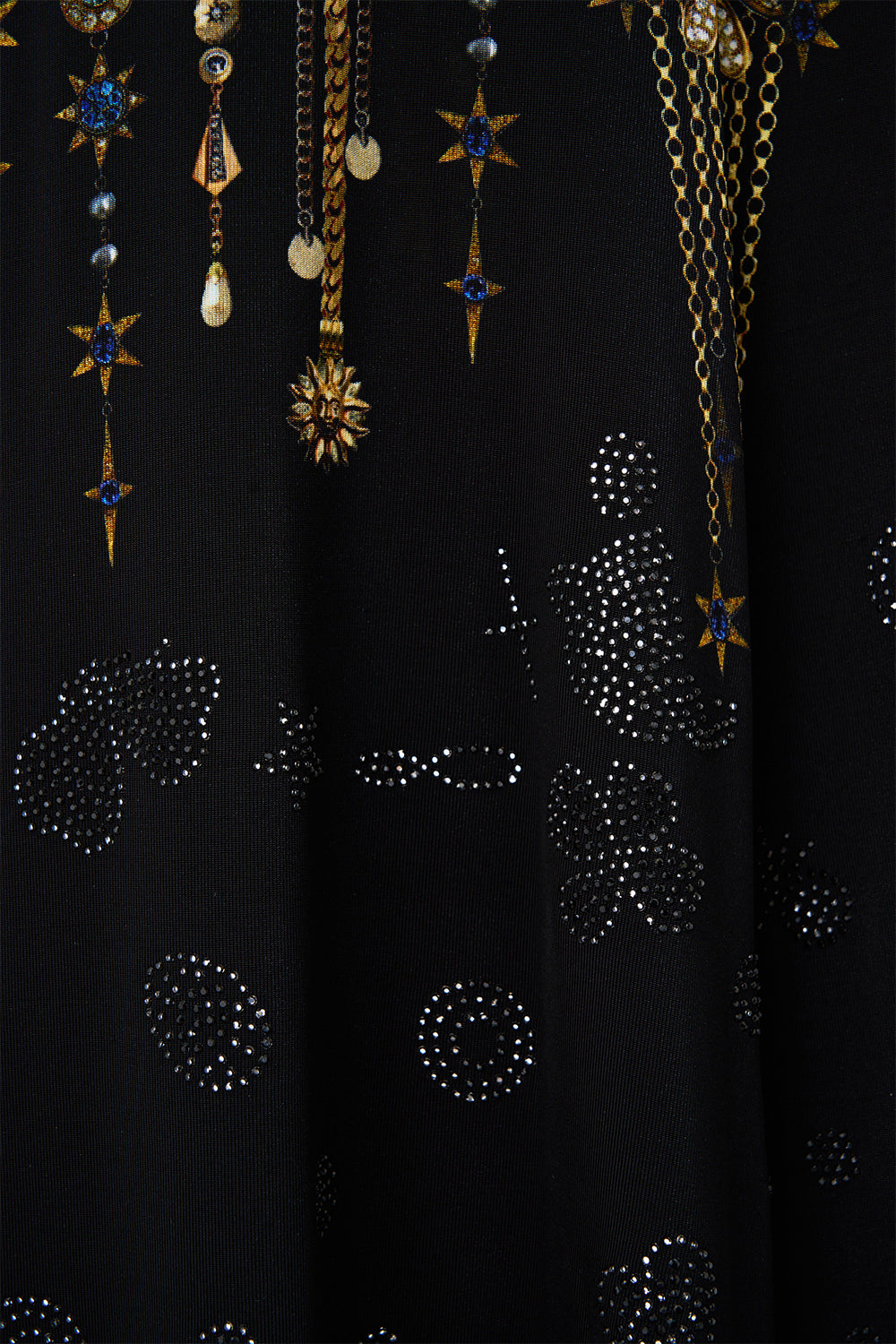 LONG SLEEVE GATHERED DRESS WITH TRAIN AMULETS AND ALCHEMY