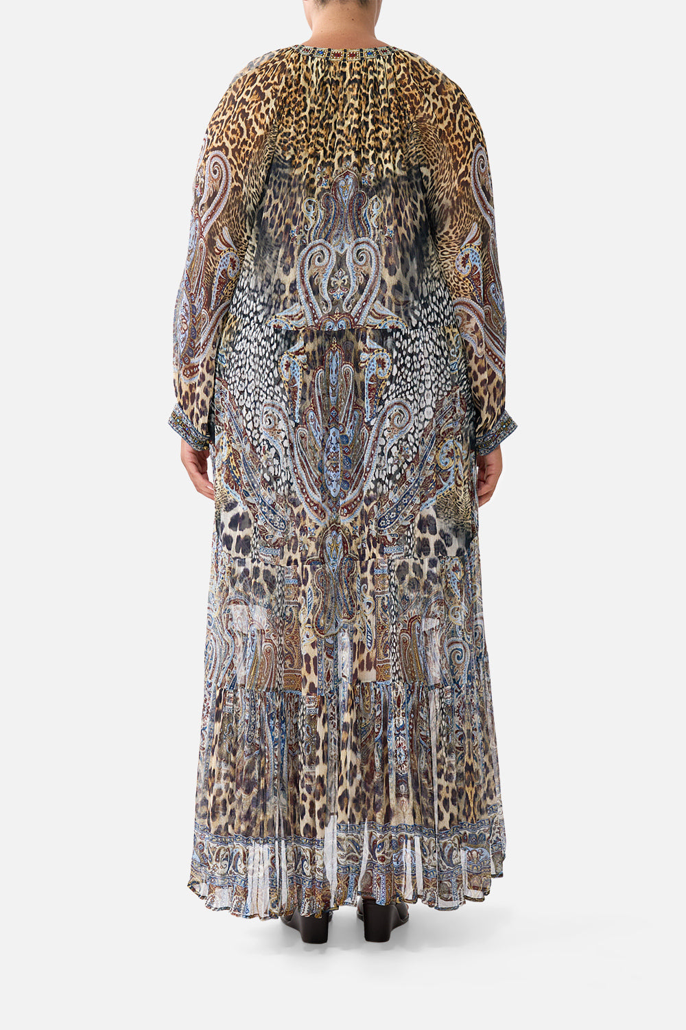 LONG GATHERED PANEL DRESS ISTANBUL ANIMALIA