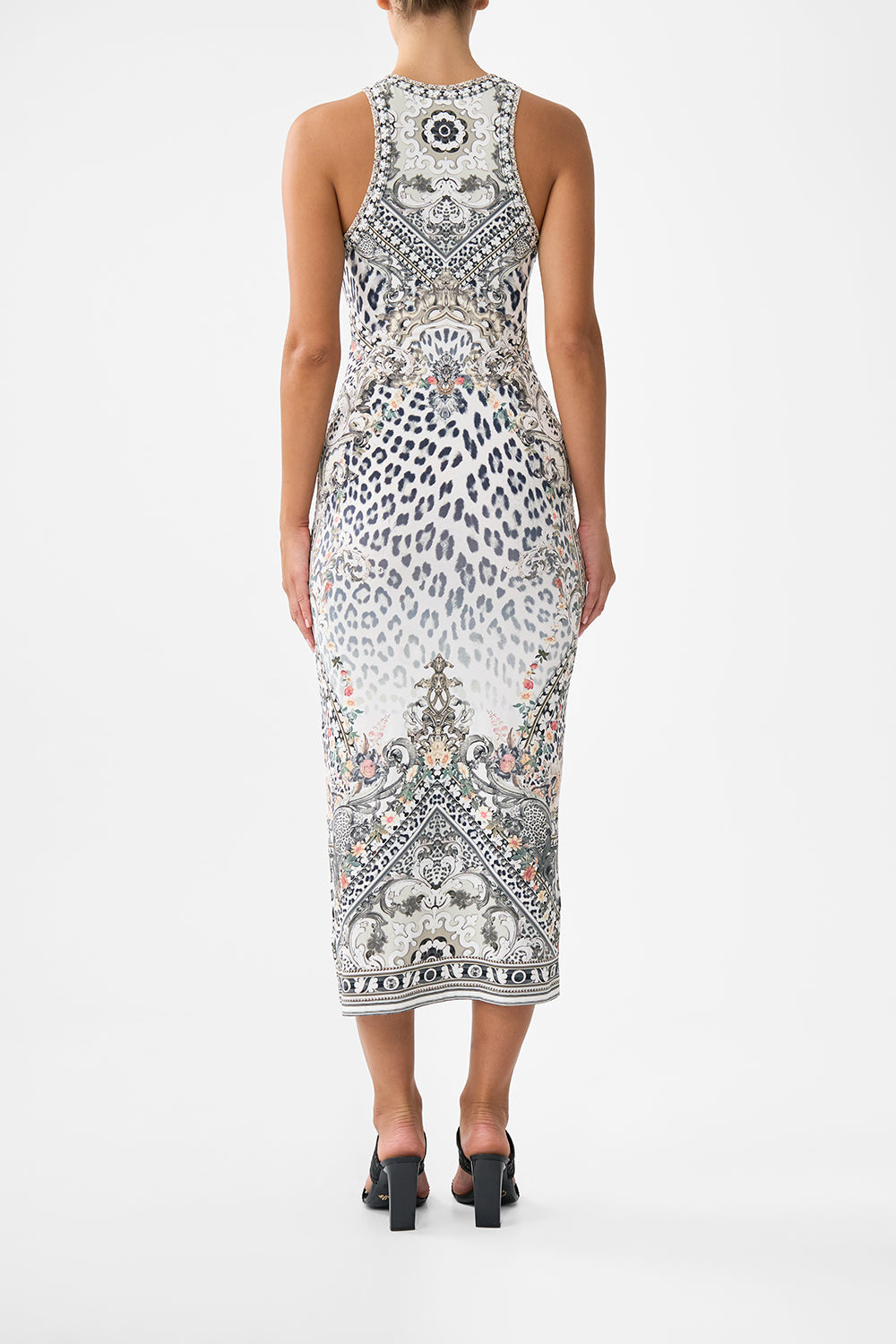 The CAMILLA Jersey Tank Dress in our Marble Heaven print.