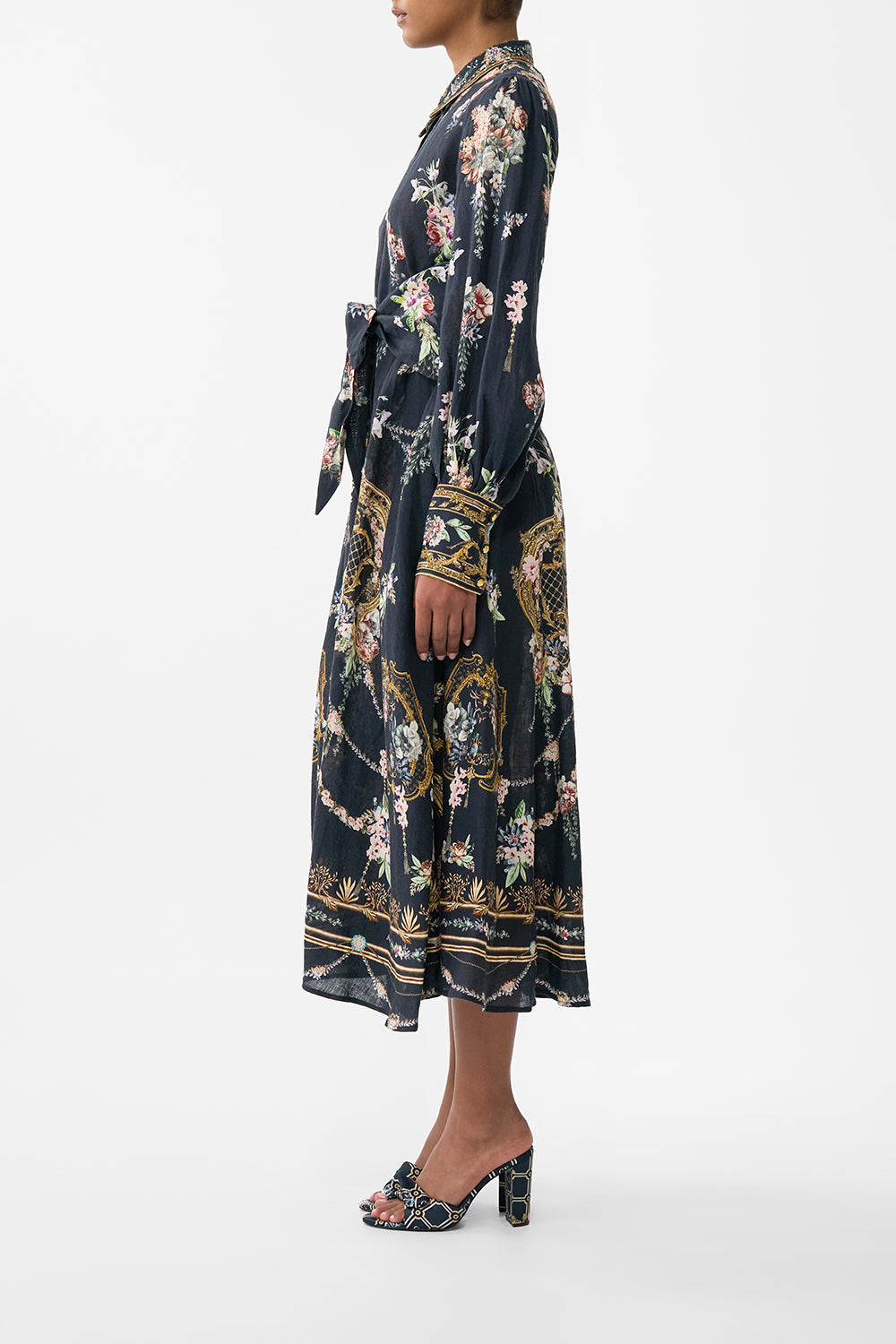 The CAMILLA Waist Tie Shirt Dress in our Noble Endeavours print.