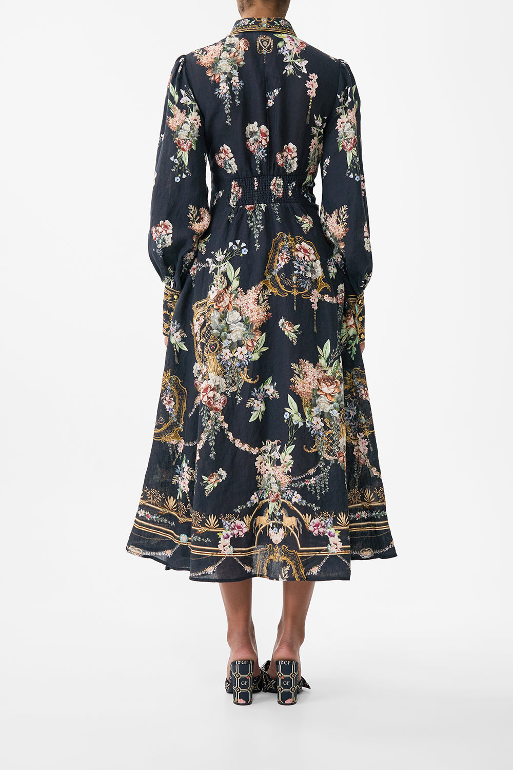 The CAMILLA Waist Tie Shirt Dress in our Noble Endeavours print.