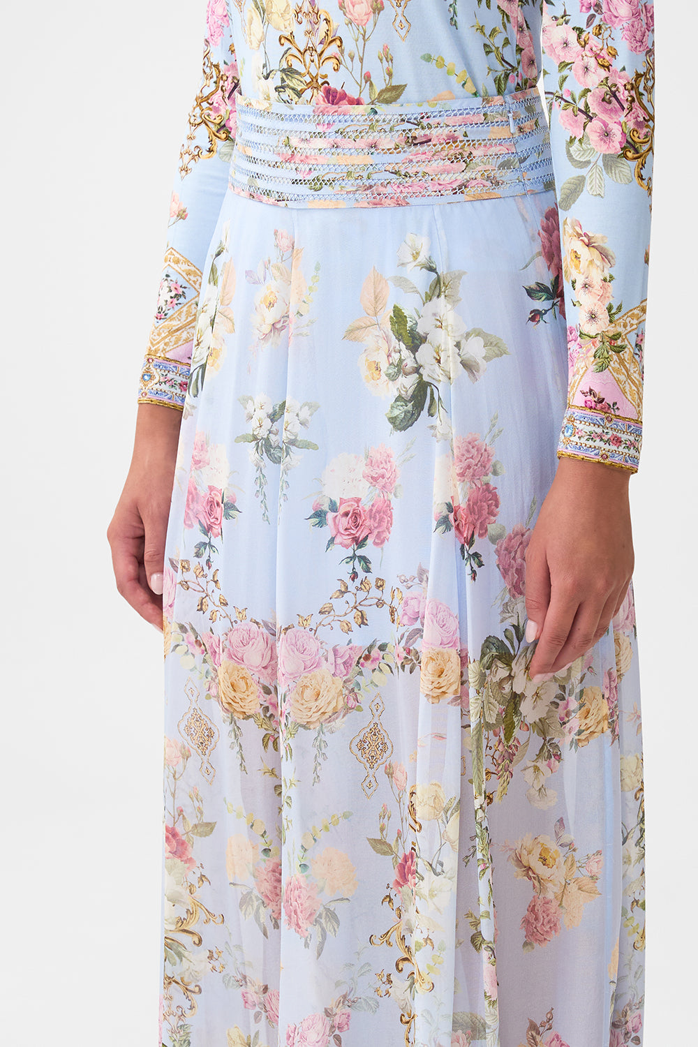 WAISTED WIDE LEG PANT TILED IN TIME