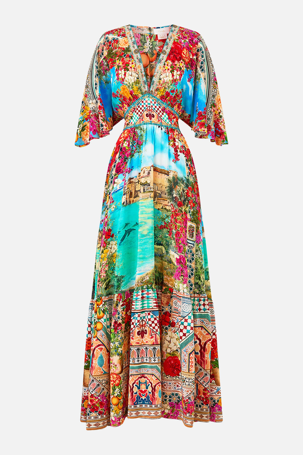 WAISTED DRESS WITH HEM RUFFLE MEET ME IN MALLORCA