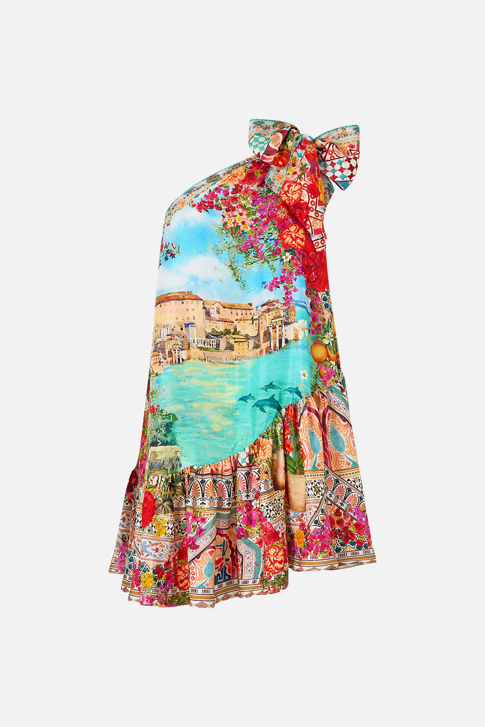 TIE ONE SHOULDER SHORT DRESS MEET ME IN MALLORCA