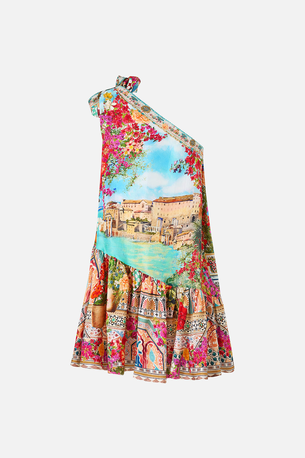 TIE ONE SHOULDER SHORT DRESS MEET ME IN MALLORCA