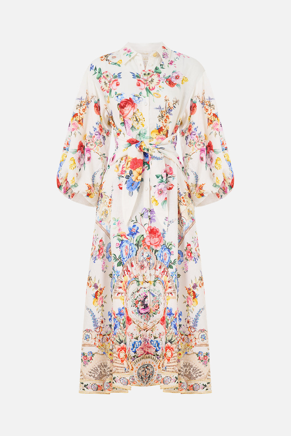 WAIST TIE SHIRT DRESS WITH BUBBLE SLEEVE I LEFT MY HEART IN GRANADA