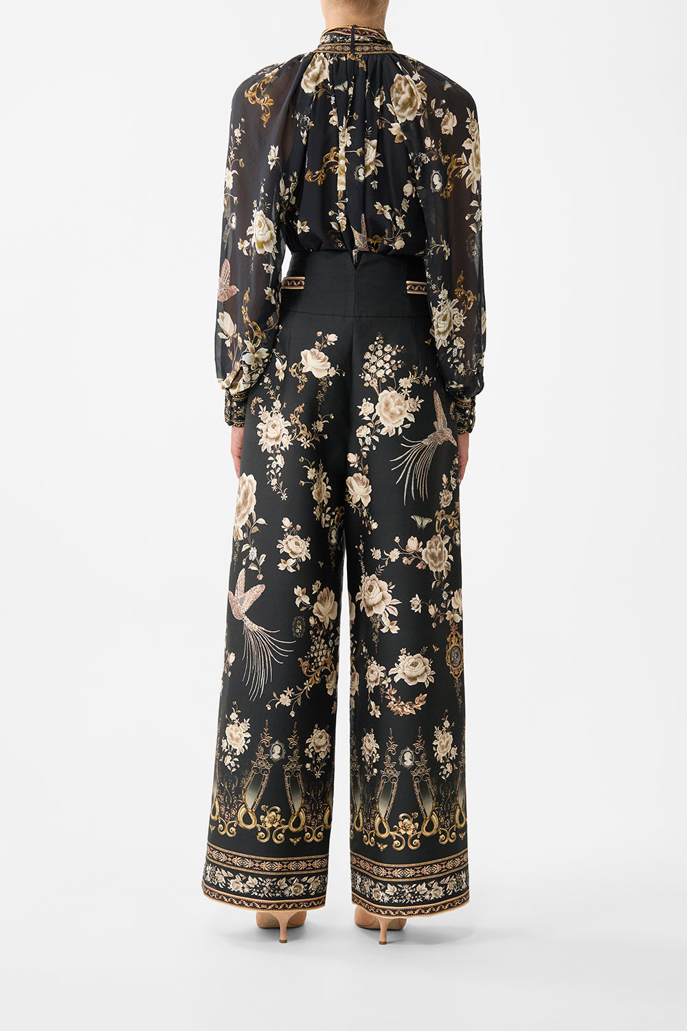 DETACHABLE PUSSY BOW RAGLAN BLOUSE FLAMENCO FOLKLORE