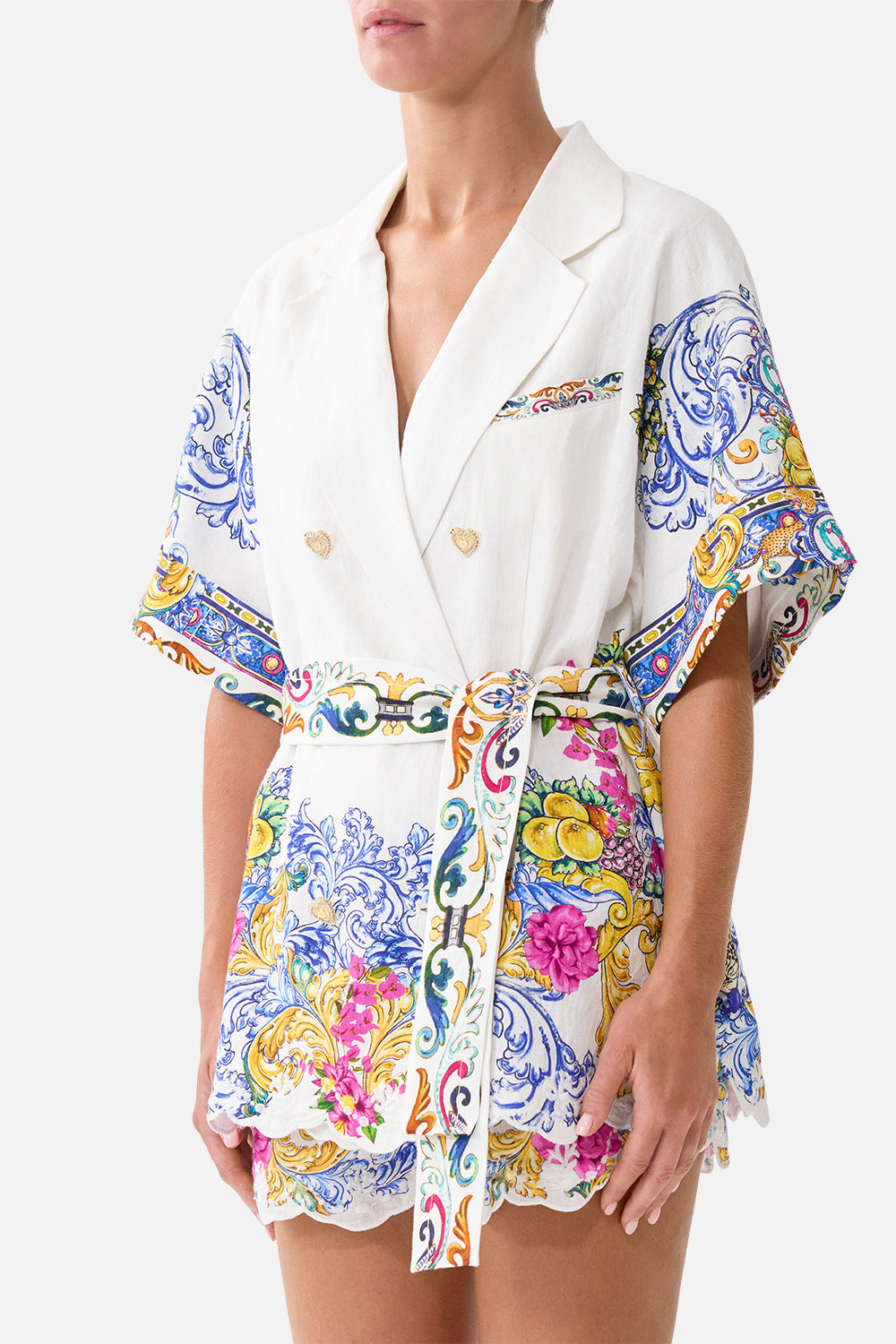 DOUBLE BREASTED SHORT SLEEVE JACKET MILLA IN SEVILLA