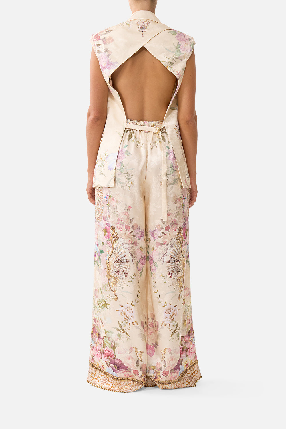 TAILORED SLEEVELESS VEST ADORNED IN ARANJUEZ