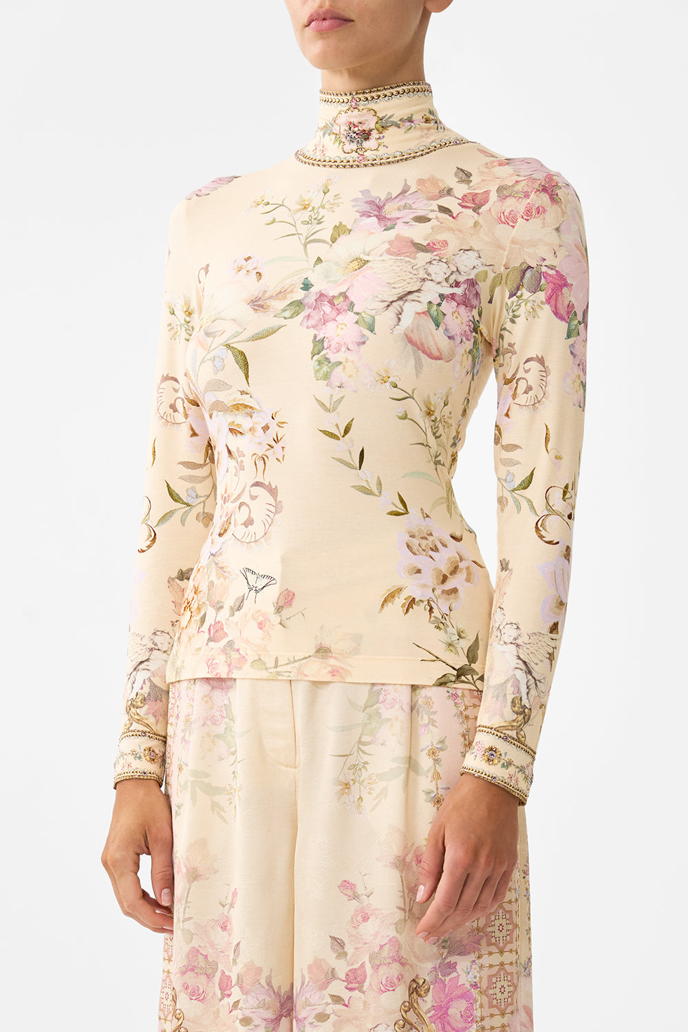 JERSEY TURTLENECK ADORNED IN ARANJUEZ