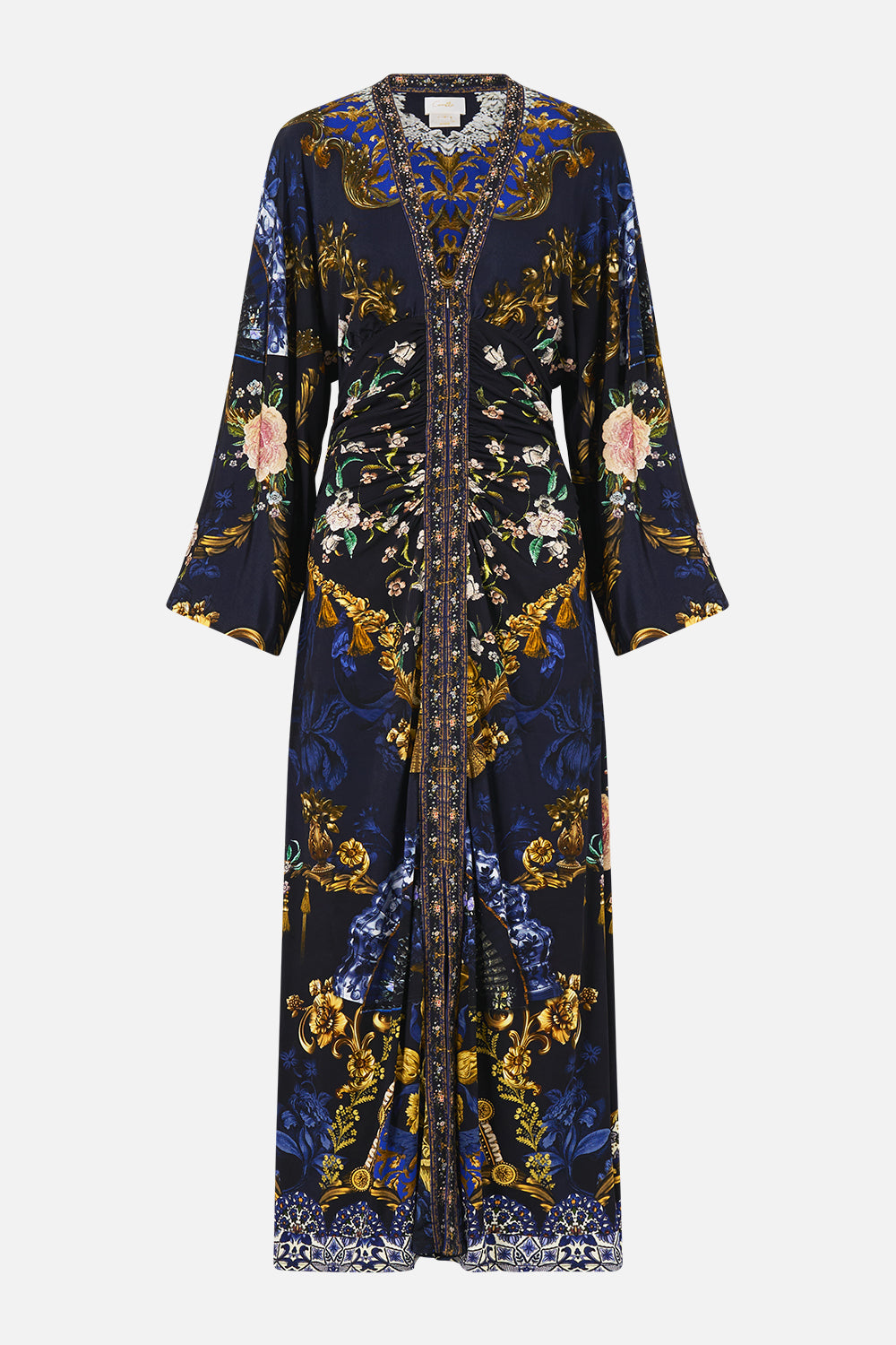 WIDE SLEEVE GATHERED MIDI DRESS NOTES FROM THE BLUE ROOM