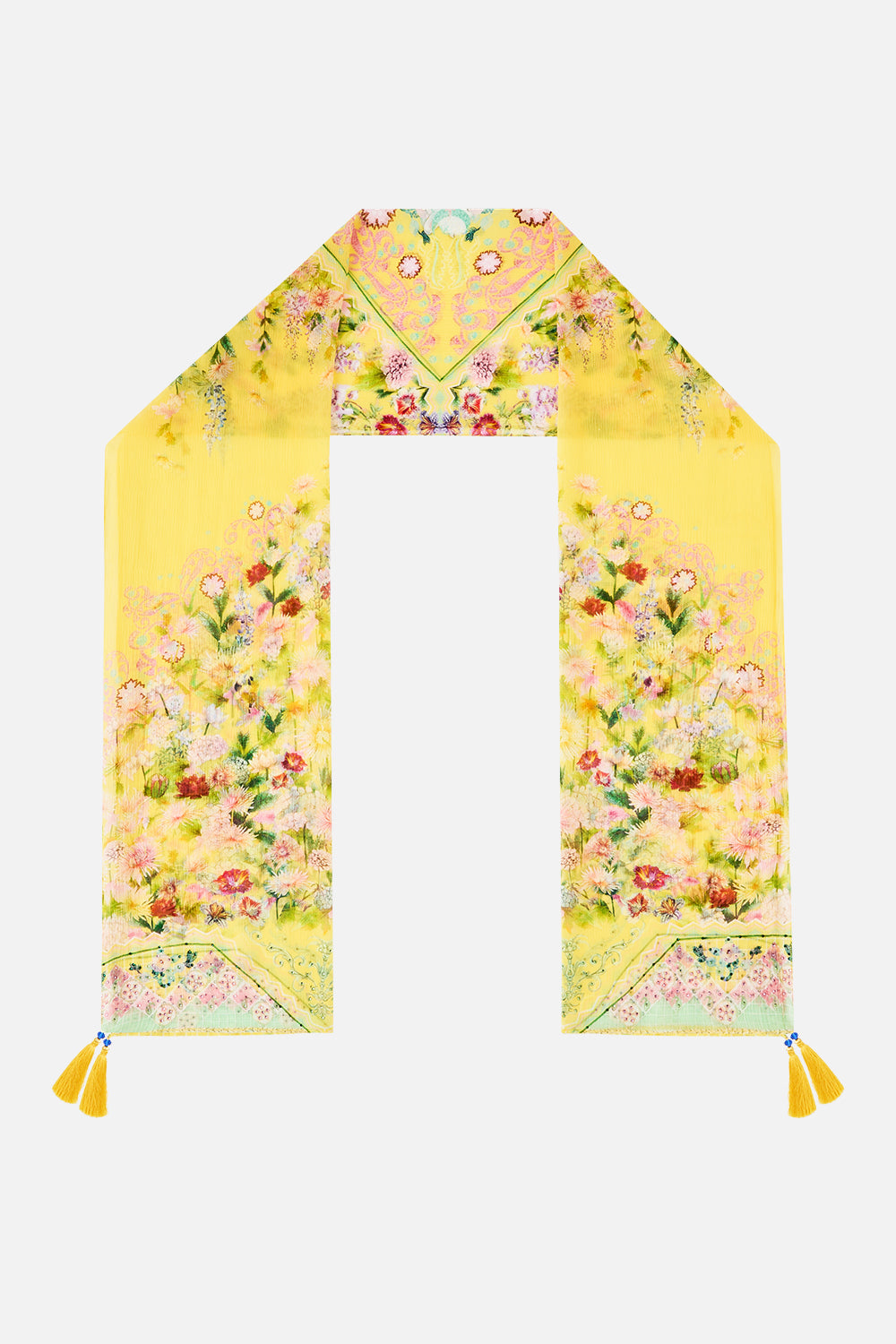 LONG SILK CRINKLE CHIFFON SCARF LADY LIMONADA