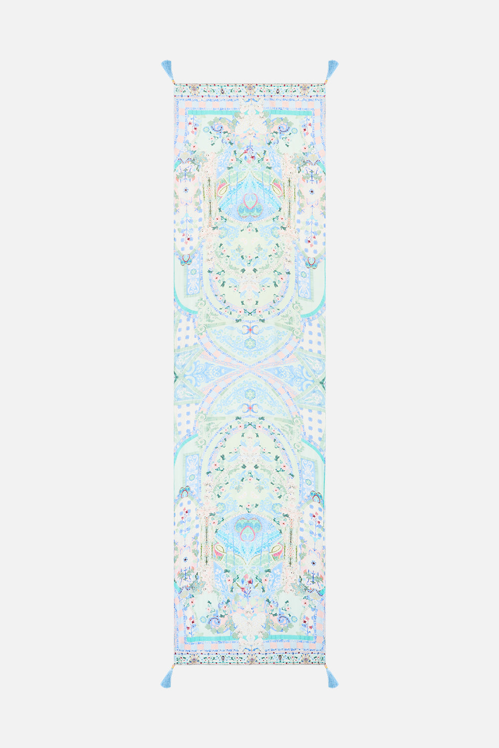 LONG SILK CRINKLE CHIFFON SCARF MIDSUMMER MOSAICS